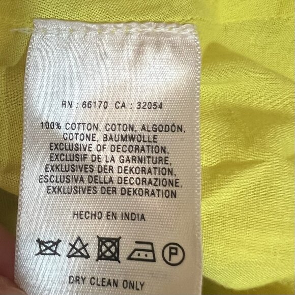 Anthropologie Leifsdottir Ribboned Quilotoa Dress Size 10 Strapless Yellow - Picture 12 of 12